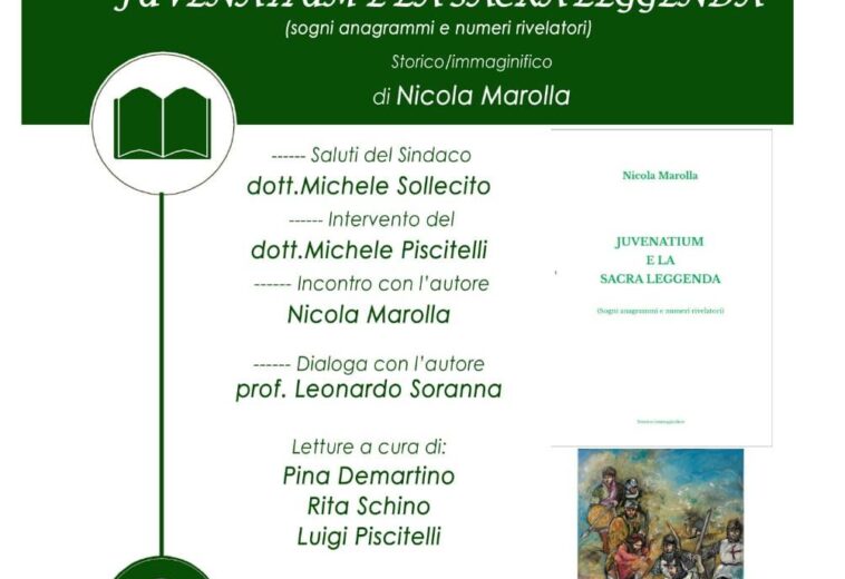 Giovinazzo (BA): presentazione del libro “Juvenatium e la sacra leggenda”, scritto da Nicola Marolla