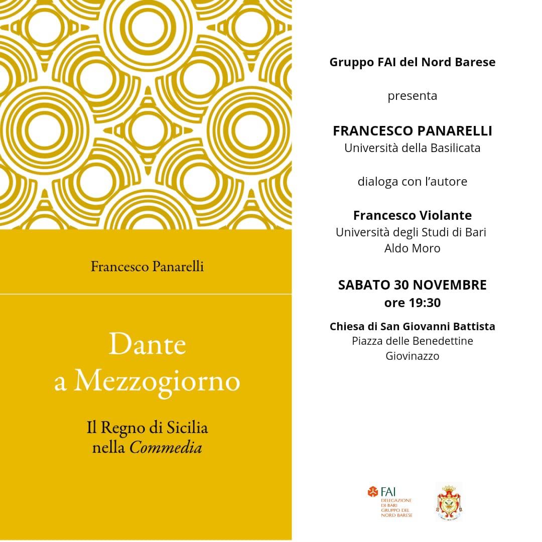 Giovinazzo (BA) celebra Dante: Panarelli presenta il suo ultimo libro